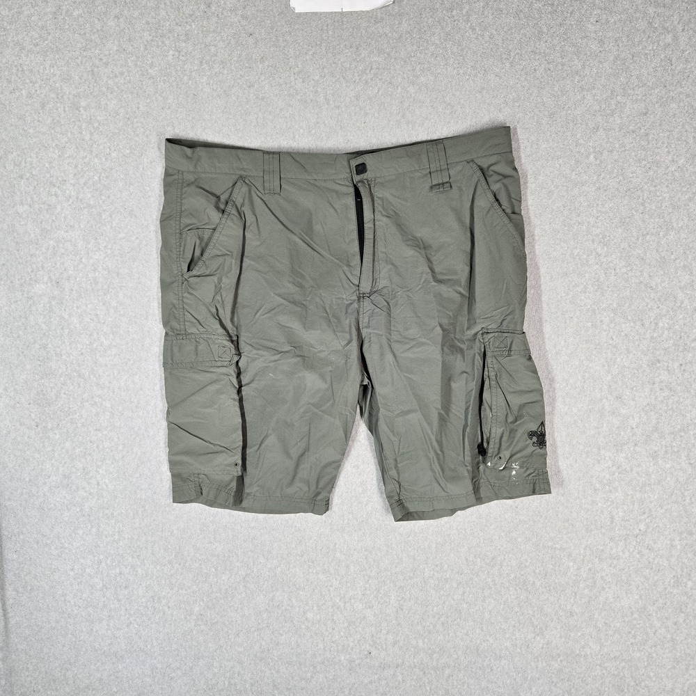 Boy Scouts Of America Men Shorts XL Green Nylon Embroidered Cargo Outdoor READ
